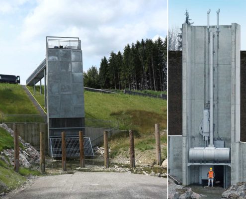 Self-powered flow regulator for floodwater retention facility on the Sulzberger Bach