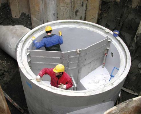 Fitting a pre-fabricated chamber with pre-installed stainless steel components (HydroStyx Discharge Brake)