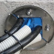 Professional workmanship demonstrated here by gastight und watertight cabling penetration.